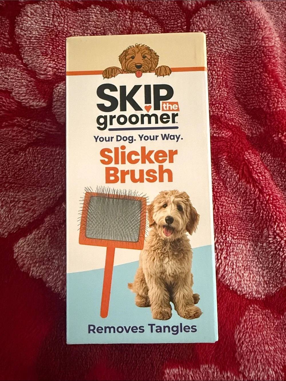 New skip the groomer Orange Slicker Brush for Dogs